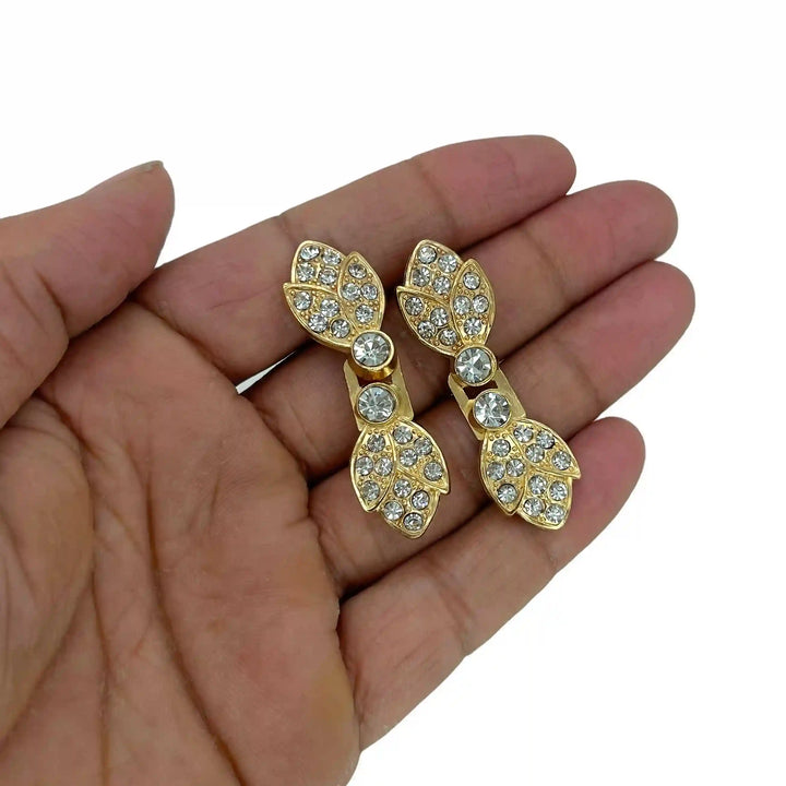 Leaf Shape Rhinestone Buttons