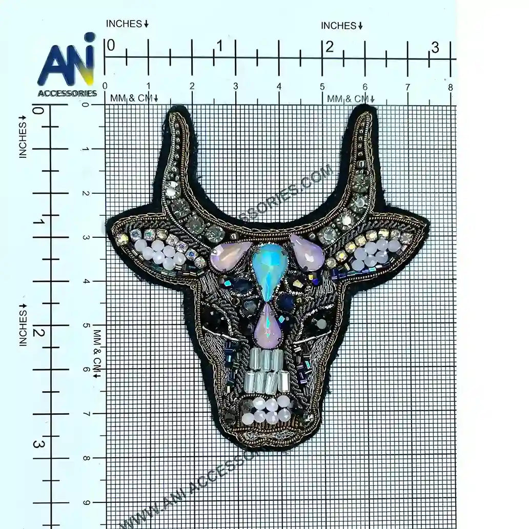 Beaded Bull Head Patch