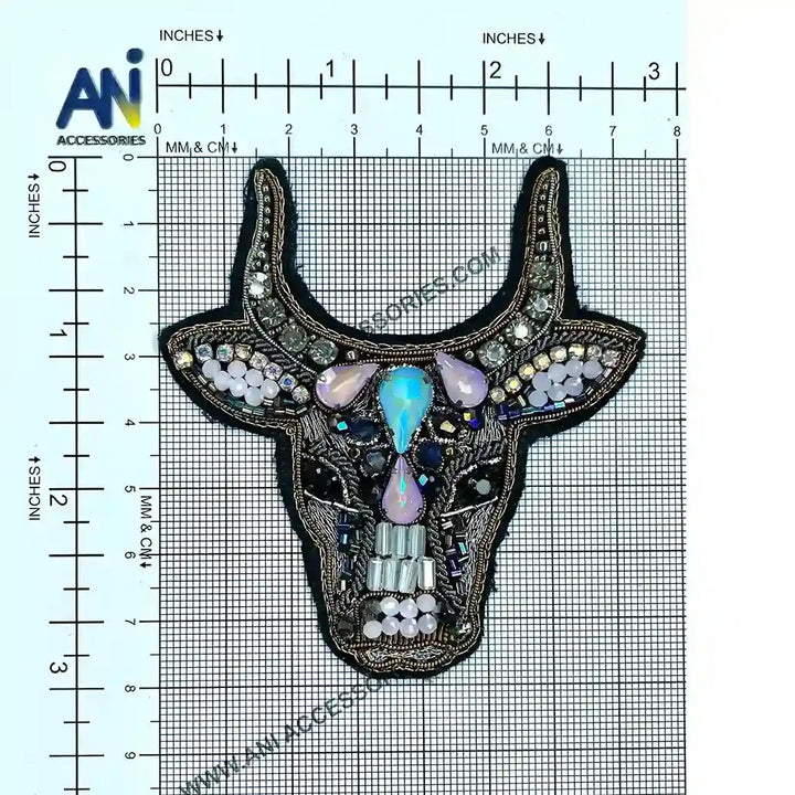 Beaded Bull Head Patch