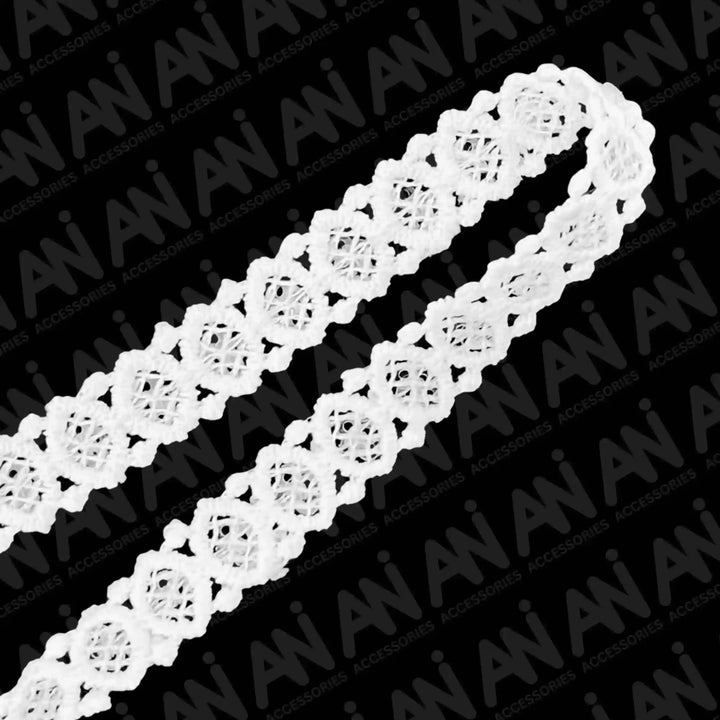 Picot Edge Scallop Sequins Lace Trim | 2 Meter