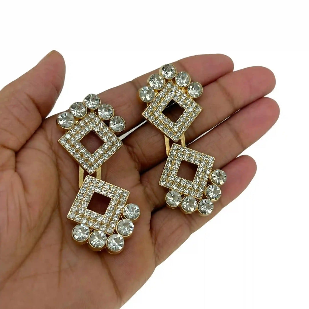 Rhinestone Square Frog Closure Buttons