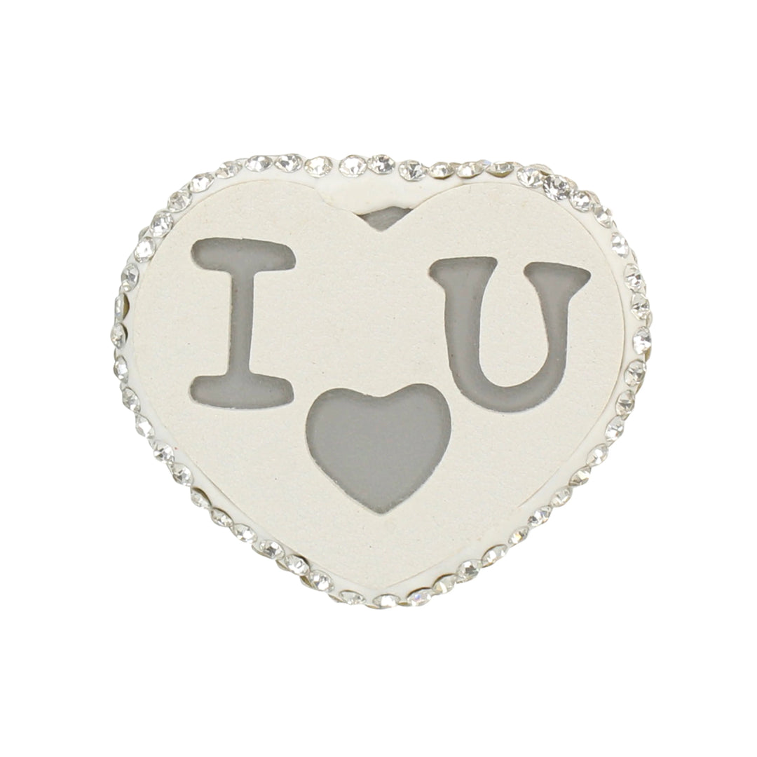 Heat Style Love White Heart Brooch Pin