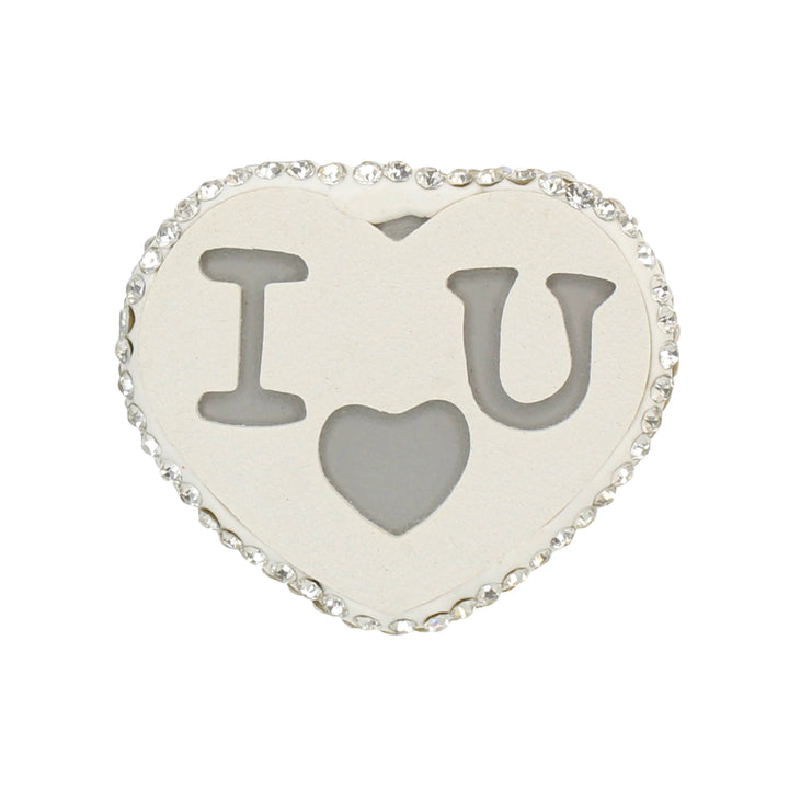 Heat Style Love White Heart Brooch Pin