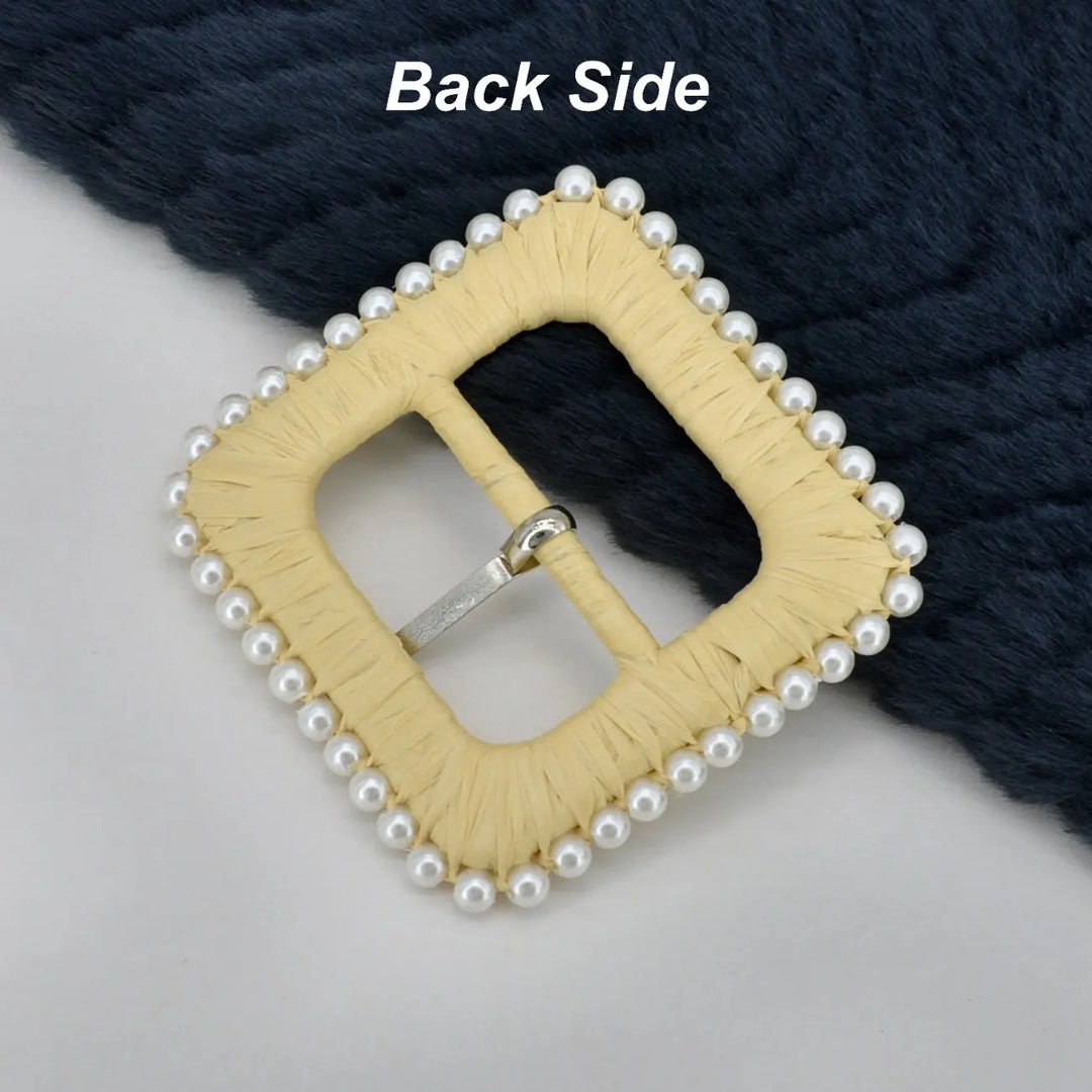 Raffia Pearl Ring Buckle