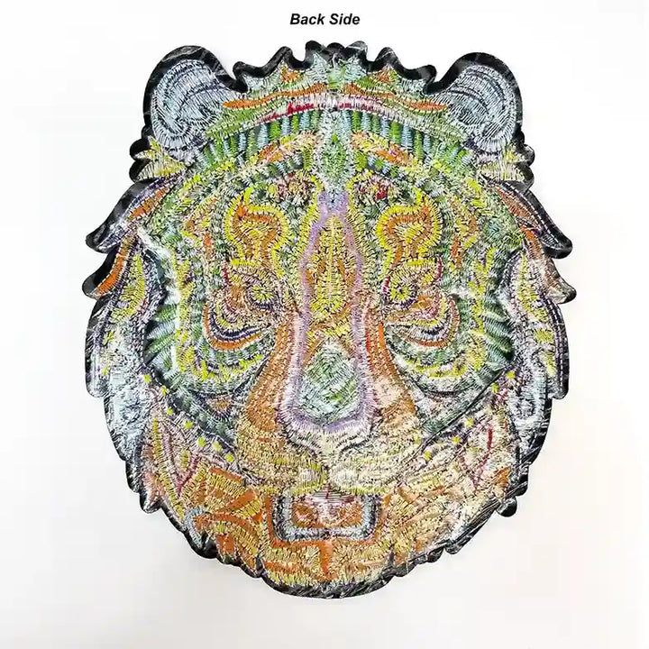 Psychedelic Embroidered Tiger Head Patch