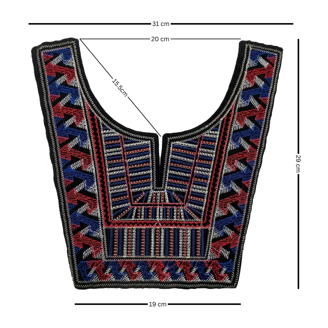 Colorful embroidery Tribal Neckline