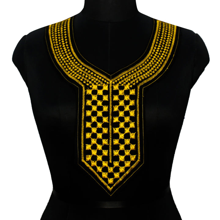 Black and Golden Yoke design Neckline