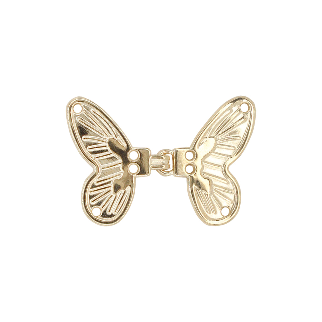 Shiny gold butterfly Frog closure metal button