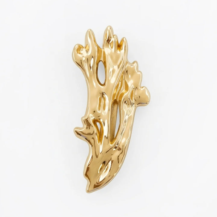 Coral Flame Ornate Sculptural Gold Buckle
