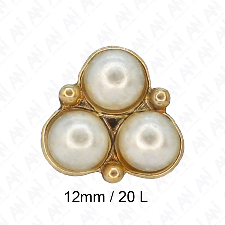 Pearl Cluster Gold Accents Metal Buttons