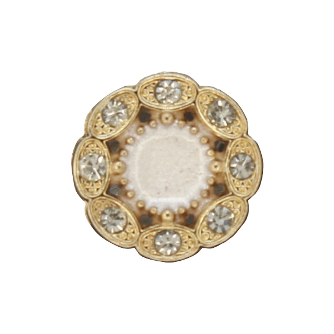 Victorian-Inspired Rhinestone Round Metal Diamond Button