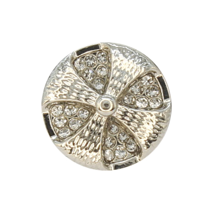 Pinwheel Design Button with Diamond Crystals