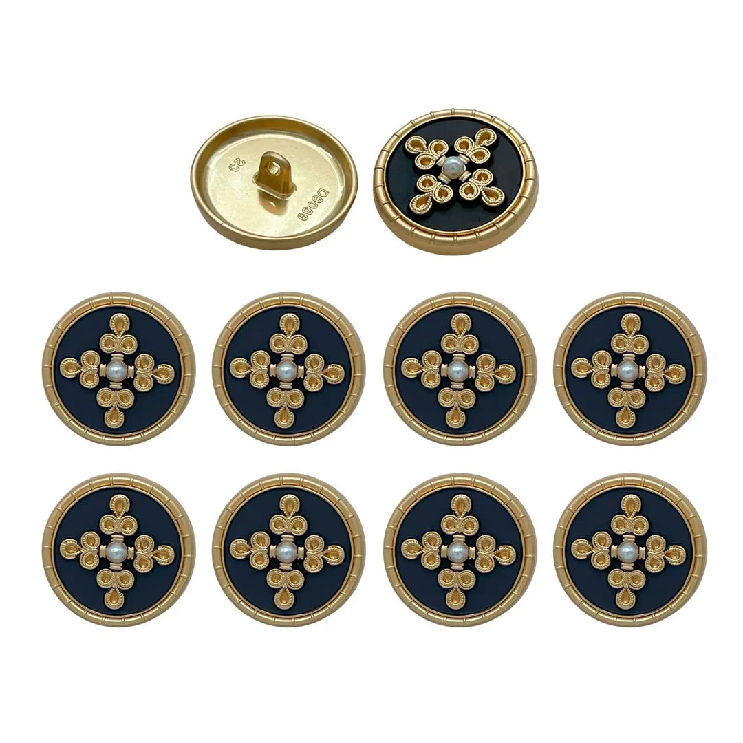 Elegant Pearl Metal Buttons for Clothing | 18mm(28L) & 23mm(36L)