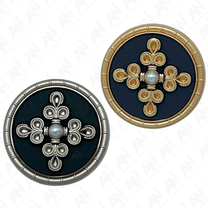 Elegant Pearl Metal Buttons for Clothing | 18mm(28L) & 23mm(36L)