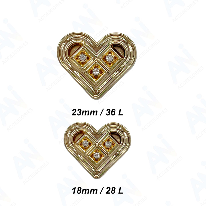 Decorative Heart Button for Crafts