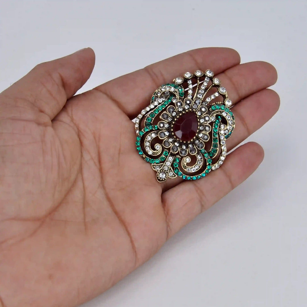 Victorian Style Rhinestone Brooch