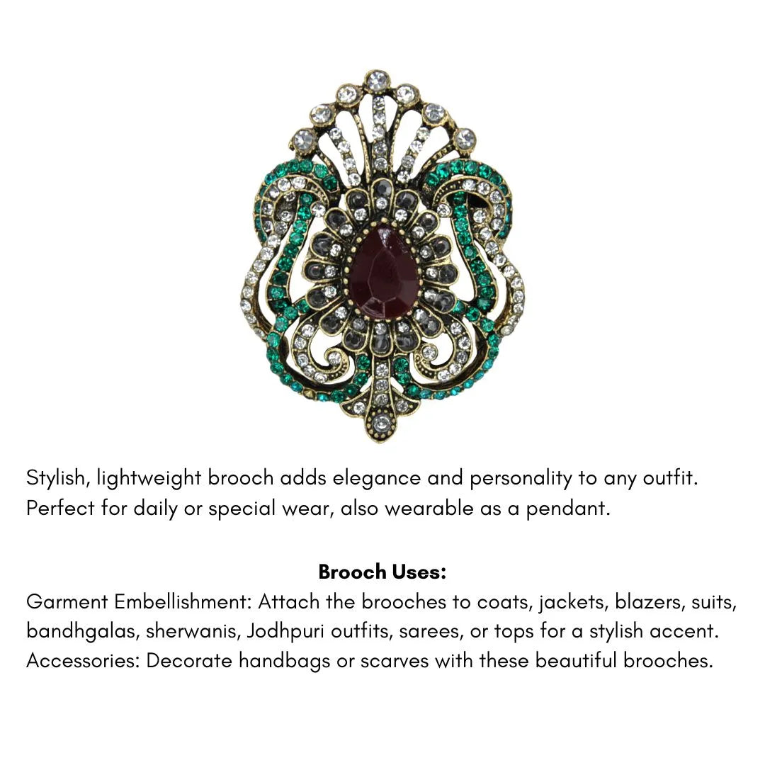 Victorian Style Rhinestone Brooch