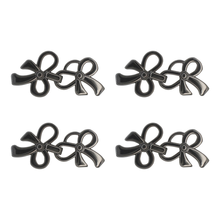 Bow Accents Frog Closure Metal Buttons