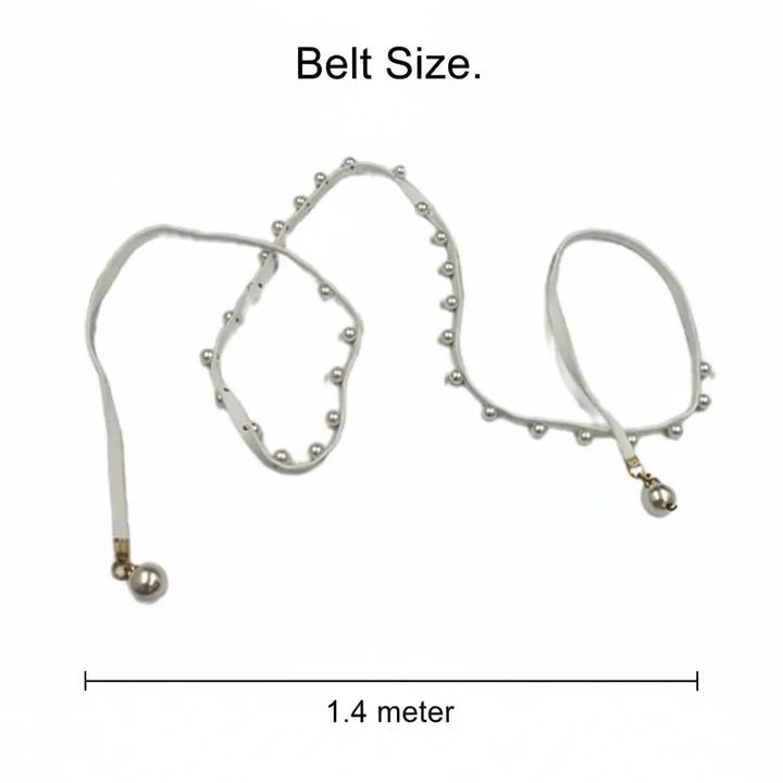 Suede Belt with Pearl Accents