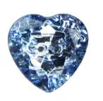 Blue Crystal Design Heart-Shaped Acrylic Buttons