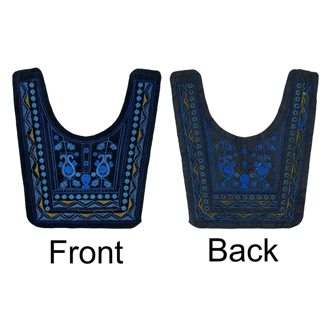 Blue paisley paradise design neckline