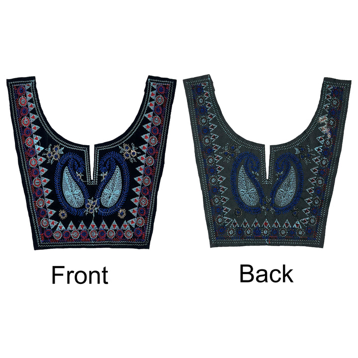 Multicolor Embroidery Neckline