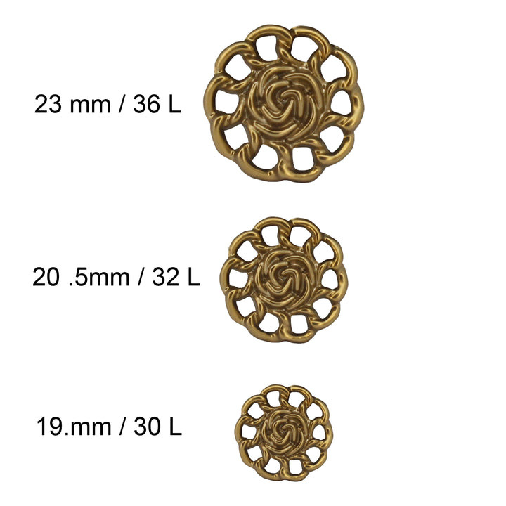 Clothing Gold Floral Design Buttons