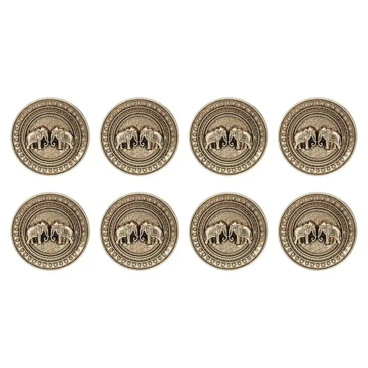 Confronted Elephant Design Metal Buttons | 18mm & 23mm