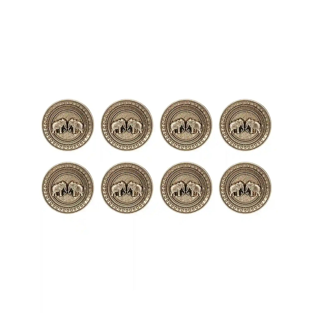 Confronted Elephant Design Metal Buttons | 18mm & 23mm