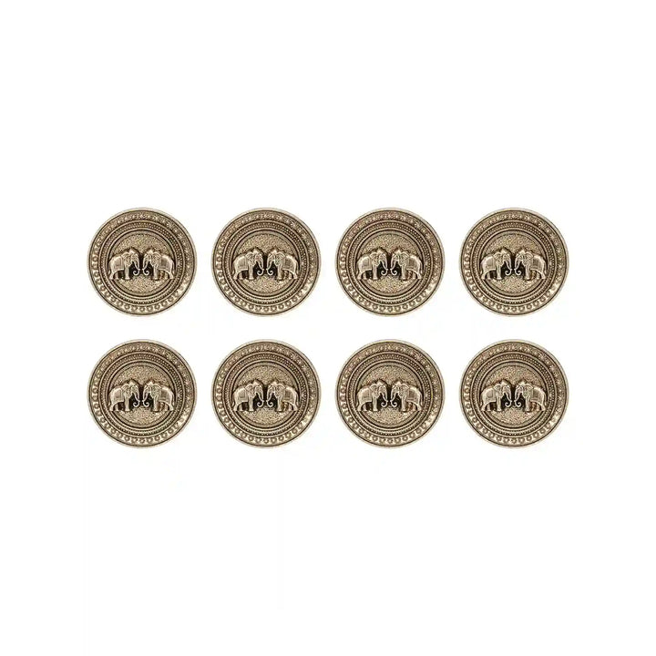 Confronted Elephant Design Metal Buttons | 18mm & 23mm