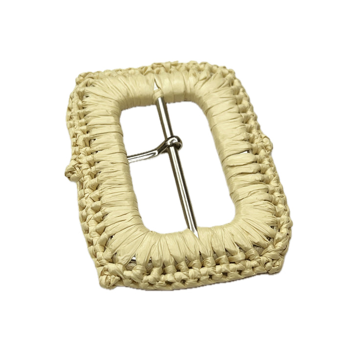 Prong Rectangular Raffia Buckle for Fashion