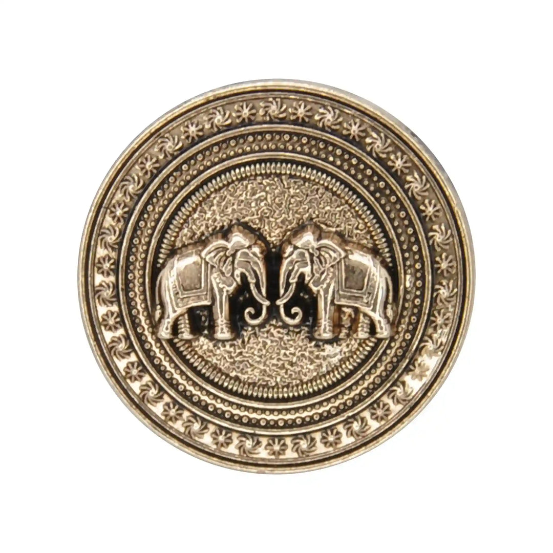 Confronted Elephant Design Metal Buttons | 18mm & 23mm