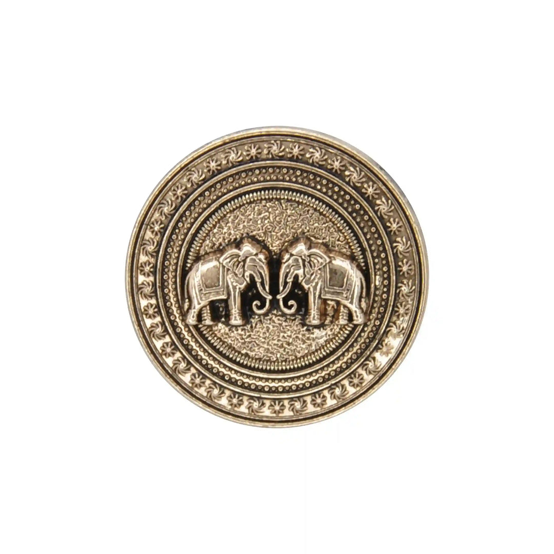 Confronted Elephant Design Metal Buttons | 18mm & 23mm