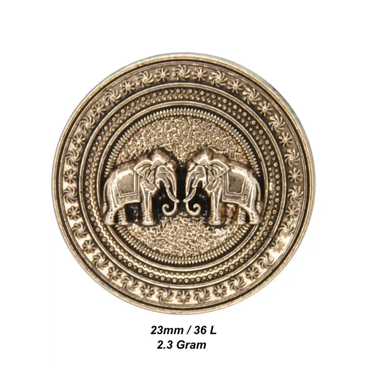 Confronted Elephant Design Metal Buttons | 18mm & 23mm