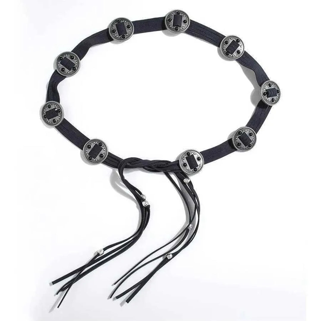 Leather bohemian ethnic style belt