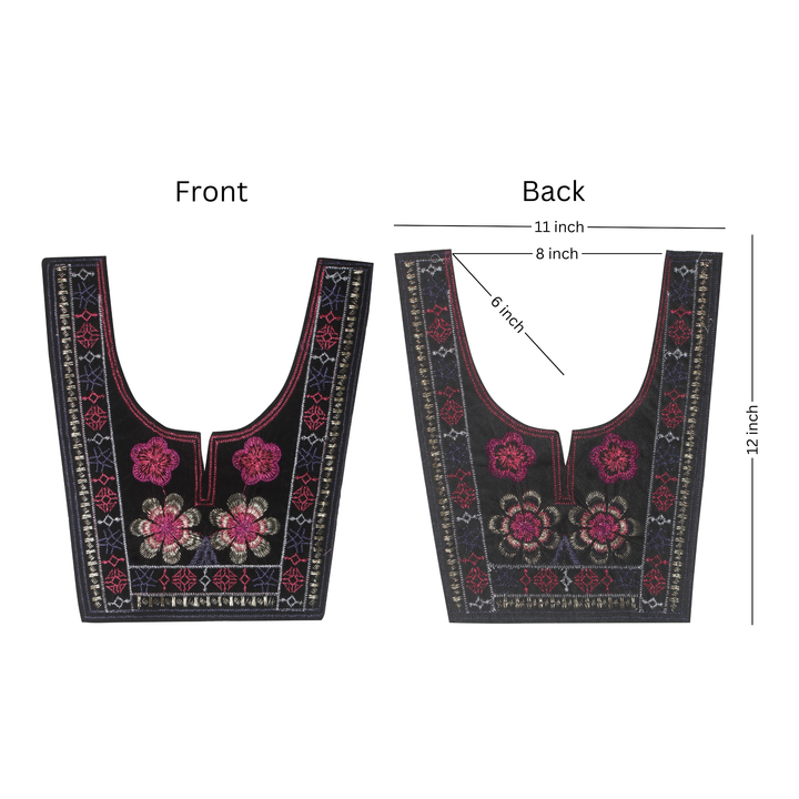 Delicate Floral Art Ethnic Neckline