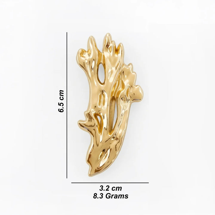 Coral Flame Ornate Sculptural Gold Buckle