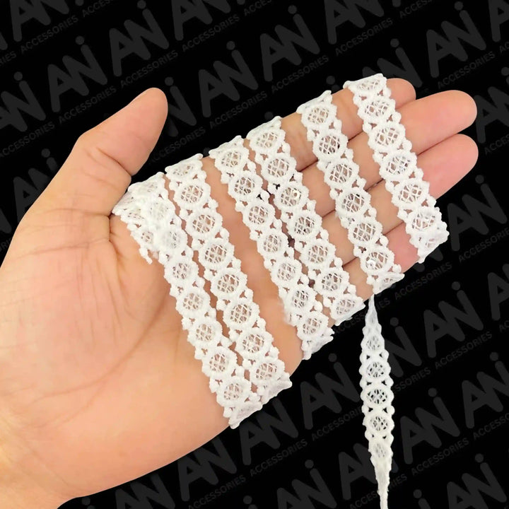 Picot Edge Scallop Sequins Lace Trim | 2 Meter