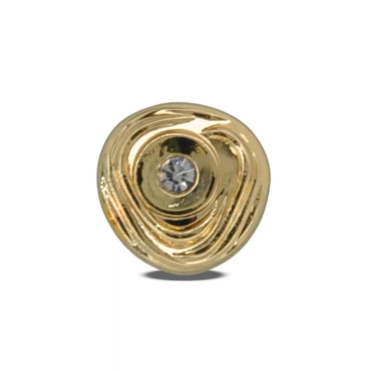 Concentric Wave Rhinestone 10mm Shirt Button