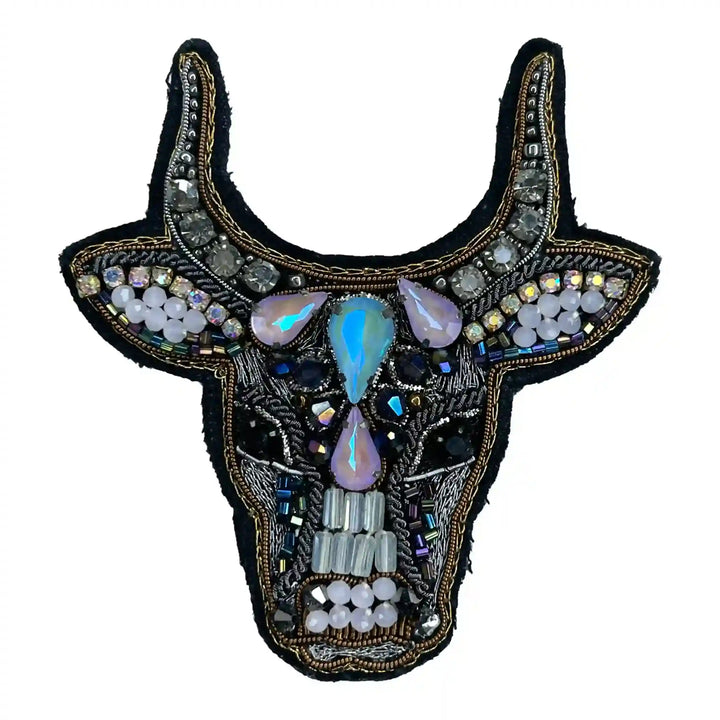 Beaded Bull Head Patch
