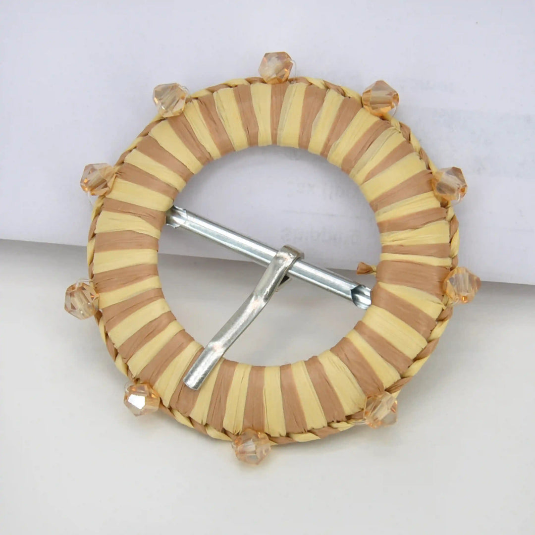 Handmade Smooth Crystal Raffia Buckle