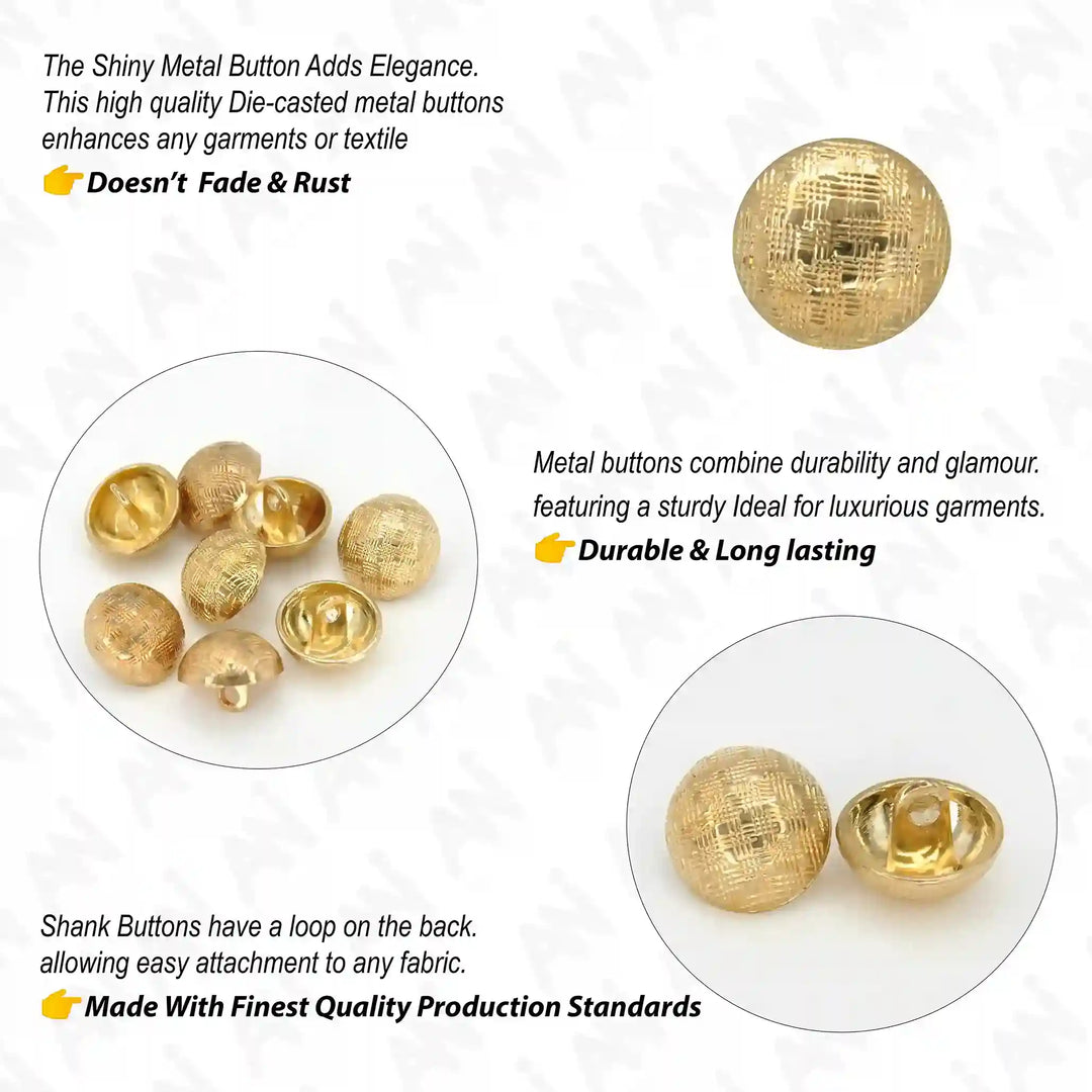 Dome Shape Hatch Style Metal Buttons