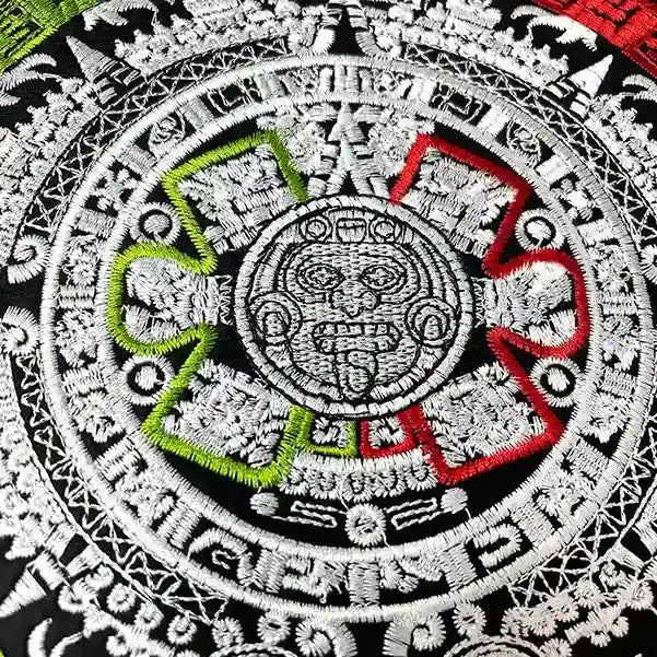 Tricolor Aztec Sun Stone Hot-Fix Patch