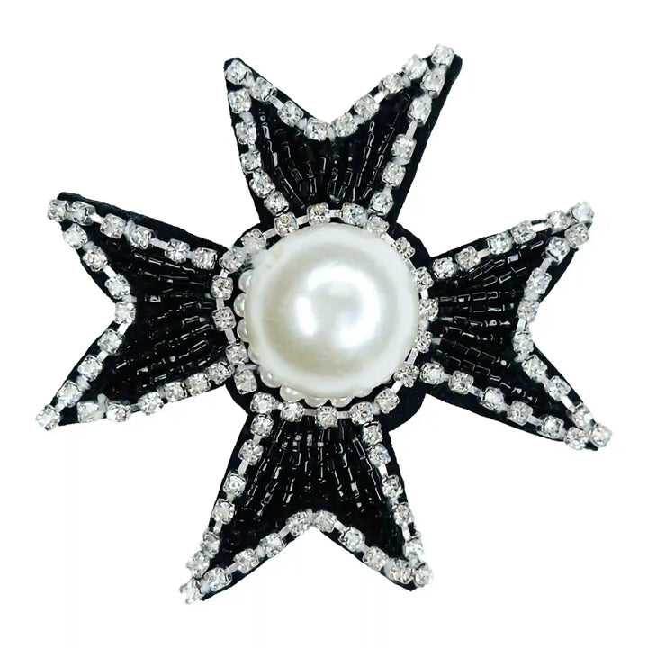 Pearl Cross Applique Patch