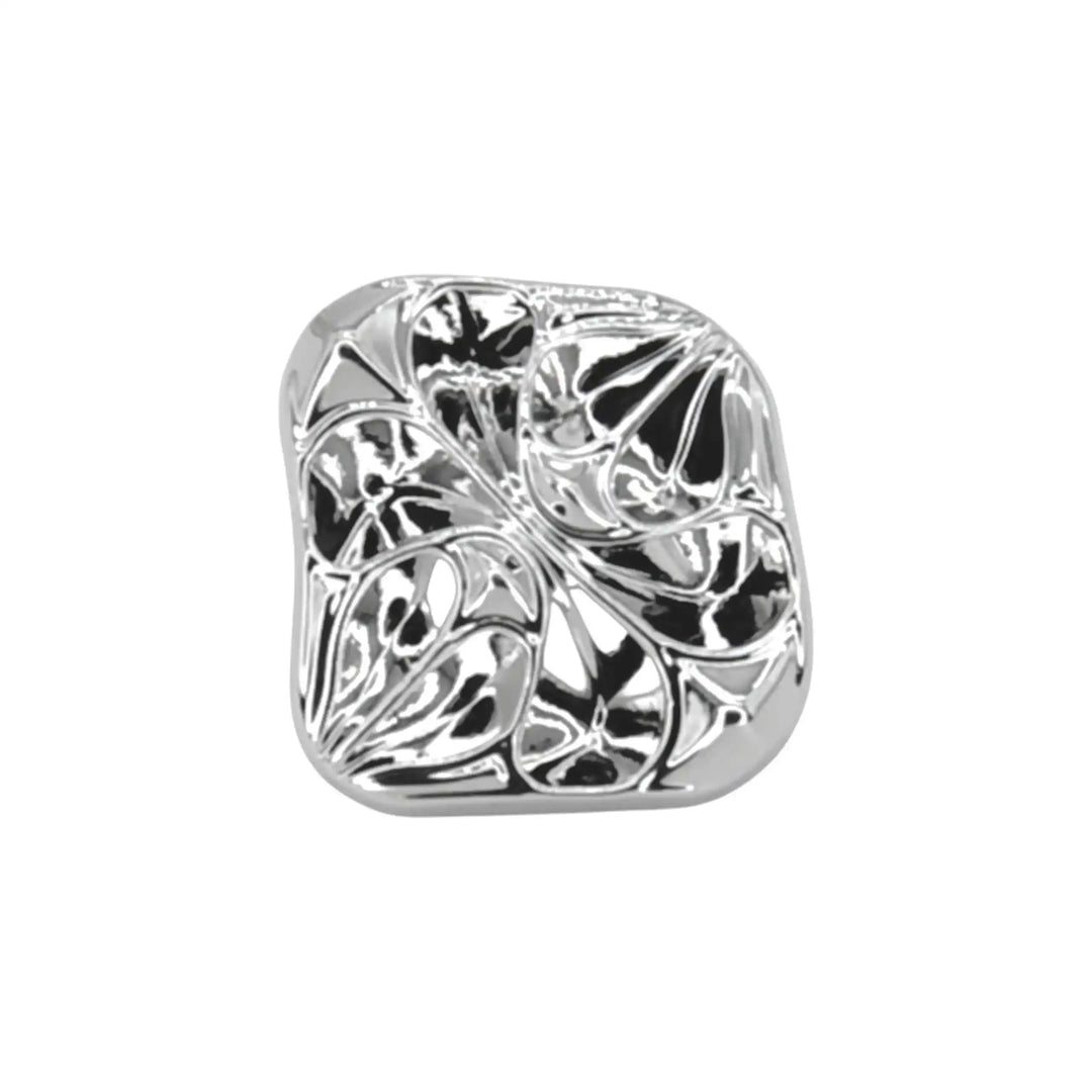 Hammered Wave Square Metal Button | 13mm(20L)