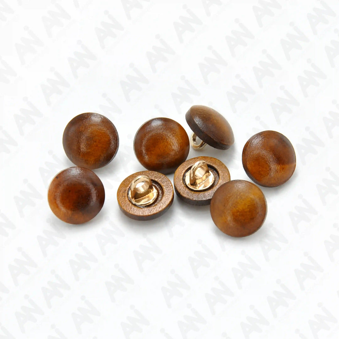 Brown Wooden Button | 12mm