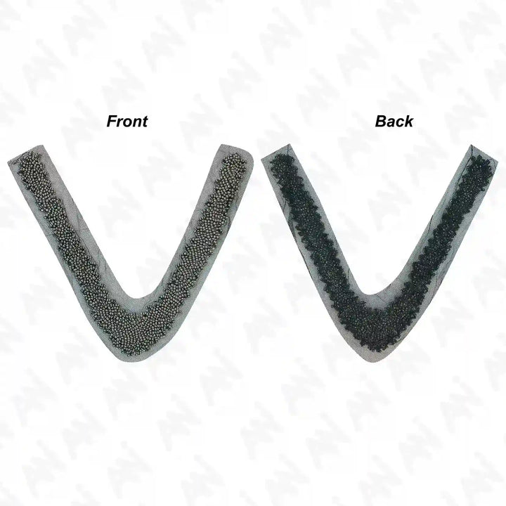 Beaded V Neckline Applique