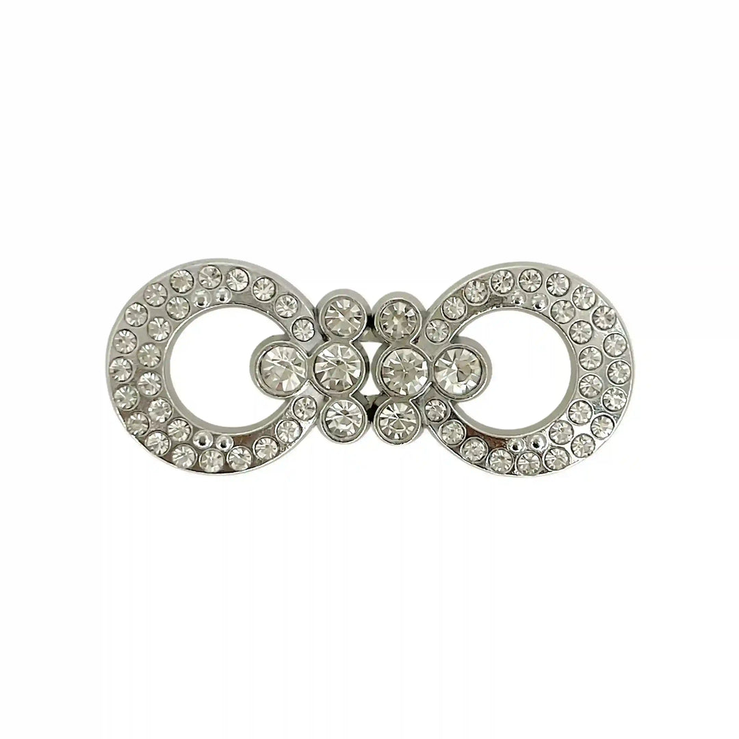 Rhinestone-Paved Infinity Frog Buttons