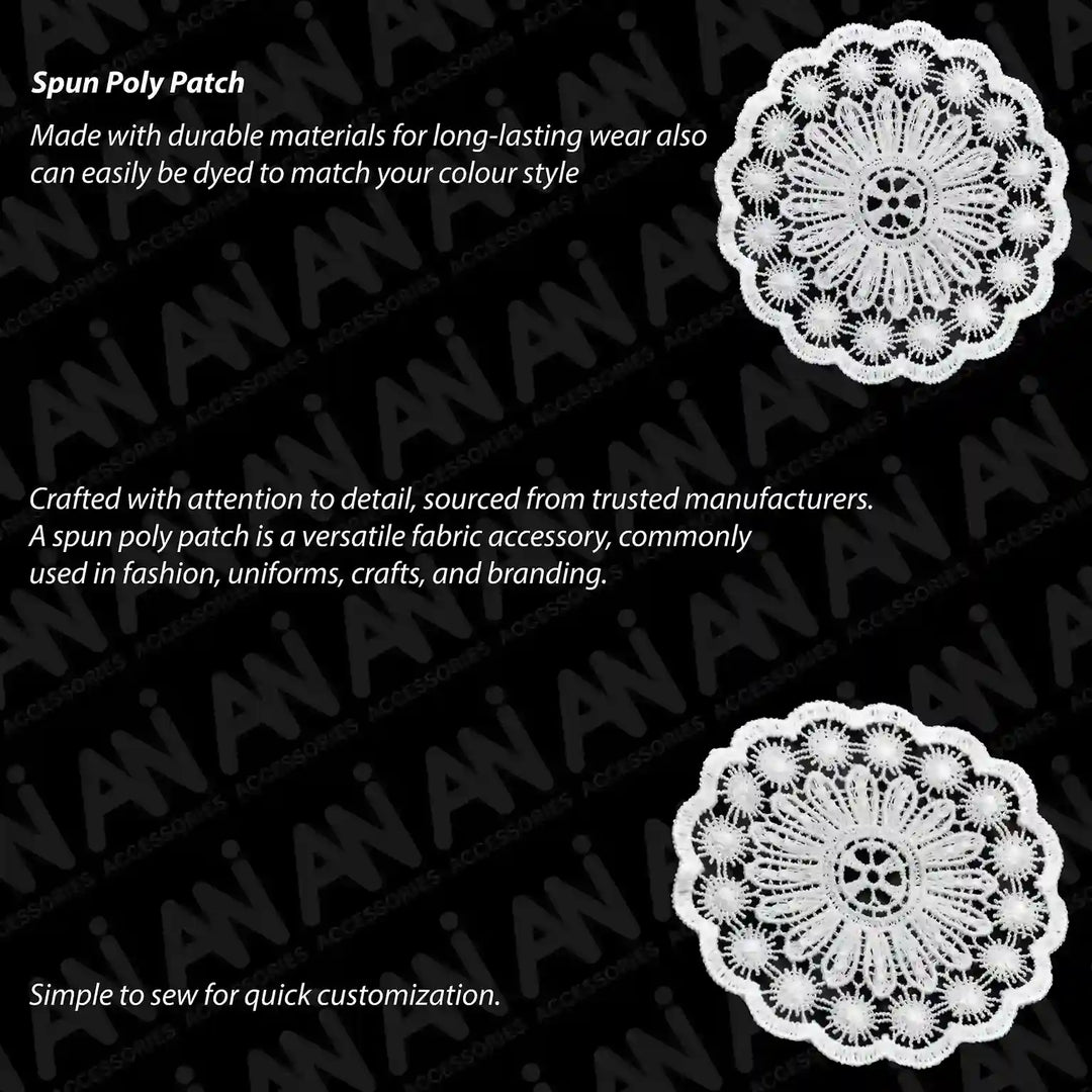 Elegant Floral Spun Poly Sew Patch