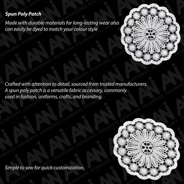 Elegant Floral Spun Poly Sew Patch
